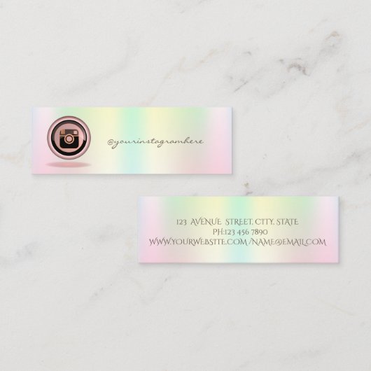 Instagramエレガントソーシャルメディアミニ名刺 スキニー名刺 (正面/裏面)