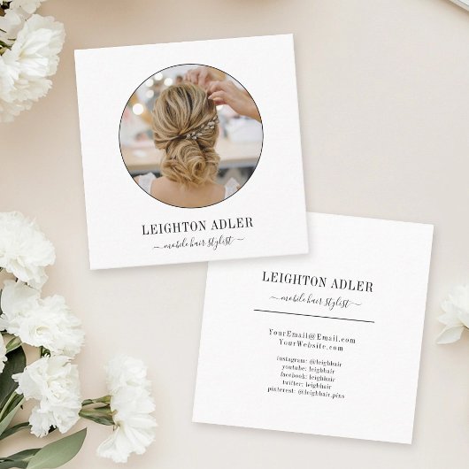 Instagramエレガント美容師シック・スクリプト コーリングカード