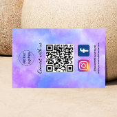 InstagramカスタムとFacebookパープルのQRコード 名刺