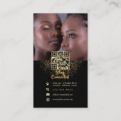 Instagramグリッター金ゴールドアフリカヘアーブレイディング 名刺 (裏面)