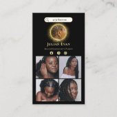 Instagramグリッター金ゴールドアフリカヘアーブレイディング 名刺 (正面)