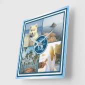 Instagramグリッドの夏の写真コラージュを作成 スクエア壁時計 (傾斜)