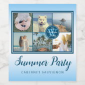 Instagramグリッドの夏の写真コラージュを作成 ワインラベル (シングルラベル)