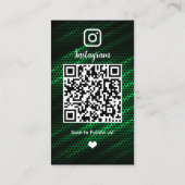 InstagramグリーンハニカムQRコードソーシャルメディア 名刺 (裏面)
