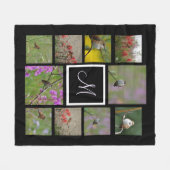 Instagramコラージュあなたの写真カスタムモノグラム フリースブランケット (正面(横))