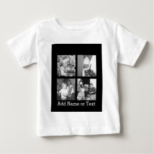 Instagramコラージュを4枚の写真で作成 – 黒 ベビーTシャツ
