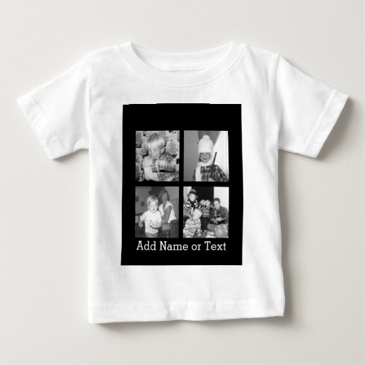 Instagramコラージュを4枚の写真で作成 – 黒 ベビーTシャツ (正面)
