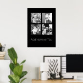 Instagramコラージュを4枚の写真で作成 – 黒 ポスター (ホームオフィス)