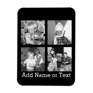 Instagramコラージュを4枚の写真で作成 – 黒 マグネット