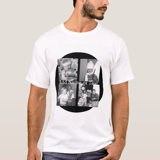 Instagramコラージュを4枚の写真で作成 – 黒 tシャツ (正面)