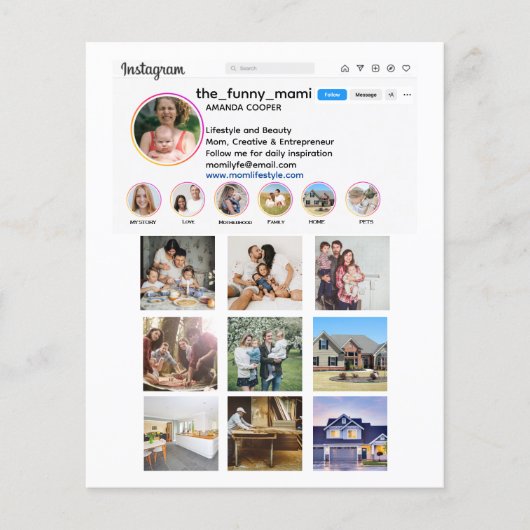 Instagramコラージュスタイル写真プロモーション チラシ (正面)