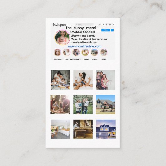Instagramコラージュスタイル名刺 名刺 (正面)