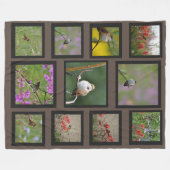 Instagramコラージュ写真カスタムモノグラムCLOUD フリースブランケット (正面(横))