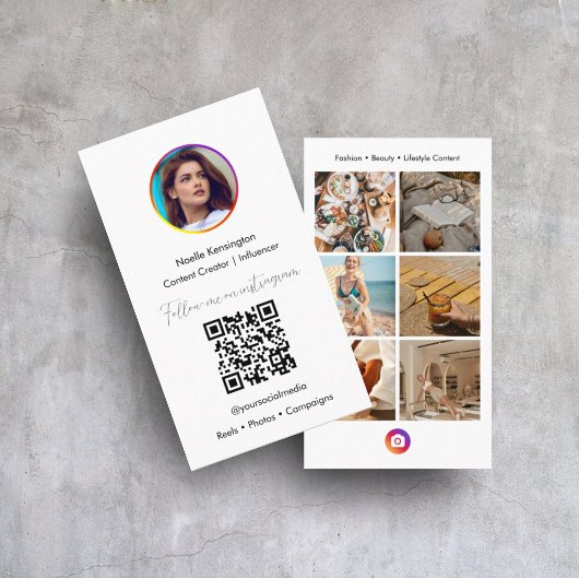 Instagramコンテンツクリエイター ソーシャルメディアインフルエンサー 名刺