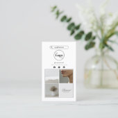 Instagramシンプルフォトコラージビジネスカードのクリーニング 名刺 (スタンド正面)