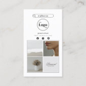 Instagramシンプルフォトコラージビジネスカードのクリーニング 名刺 (正面)