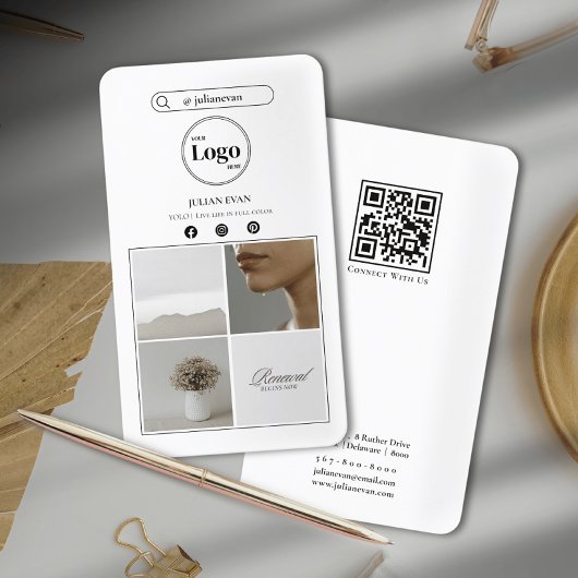 Instagramシンプルフォトコラージビジネスカードのクリーニング 名刺