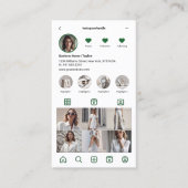 InstagramスキャンしてQRコードを緑に接続 名刺 (正面)