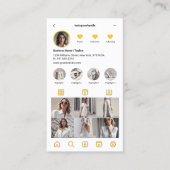 InstagramスキャンしてQRコードを黄色に接続 名刺 (正面)