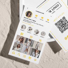 InstagramスキャンしてQRコードを黄色に接続 名刺