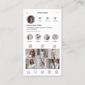 InstagramスキャンしてQRコードグレーを接続 名刺 (正面)