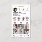 InstagramスキャンしてQRコードブラウンを接続 名刺 (正面)