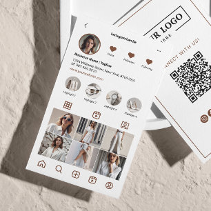 InstagramスキャンしてQRコードブラウンを接続 名刺