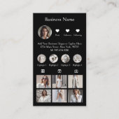 InstagramスキャンしてQRコードブラックに接続 名刺 (正面)