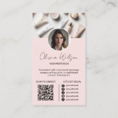 InstagramスキャンでQRコードピンクを接続 名刺 (裏面)