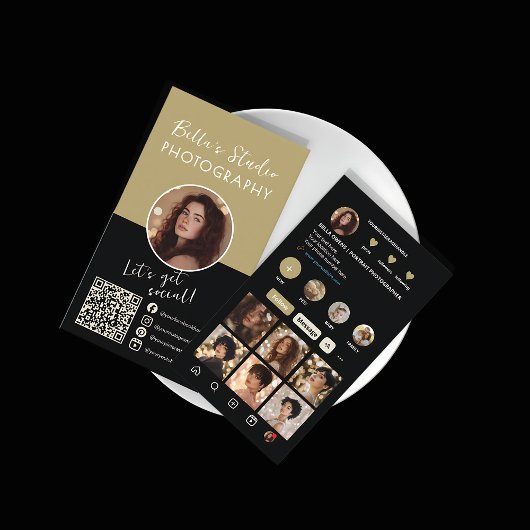 InstagramスキャンでQRコードベージュを接続 名刺