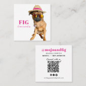 Instagramスキャン可能なQRコード写真と文字の追加 スクエア名刺 (正面/裏面)