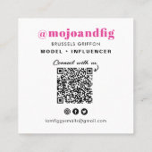 Instagramスキャン可能なQRコード写真と文字の追加 スクエア名刺 (裏面)