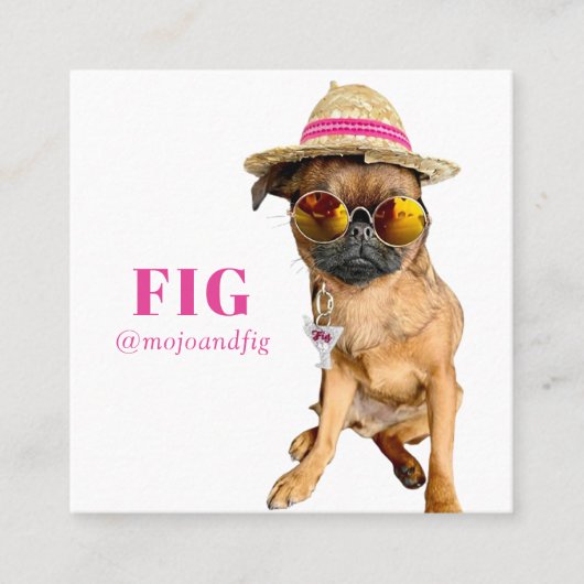 Instagramスキャン可能なQRコード写真と文字の追加 スクエア名刺 (正面)