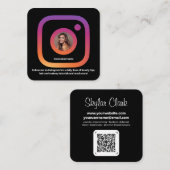 InstagramスタイルトレンディーソーシャルメディアQRコード スクエア名刺 (正面/裏面)