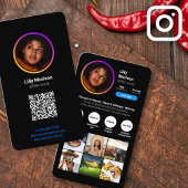 Instagramスタイルトレンディーフォトブラックダークテーマ 名刺