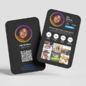 Instagramスタイルトレンディーフォトブラックダークテーマ 名刺