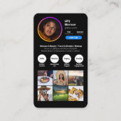 Instagramスタイルトレンディーフォトブラックダークテーマ 名刺 (正面)