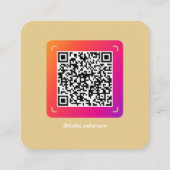 InstagramスタイルトレンディーQRコード付きソーシャルメディア スクエア名刺 (裏面)
