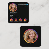 Instagramスタイルブロガー旅行ファッションライフスタイル スクエア名刺 (正面/裏面)