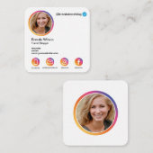 Instagramスタイルブロガー旅行ファッションライフスタイル スクエア名刺 (正面/裏面)