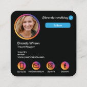 Instagramスタイルブロガー旅行ファッションライフスタイル スクエア名刺 (正面)