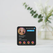 Instagramスタイルブロガー旅行ファッションライフスタイル スクエア名刺 (スタンド正面)