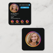 Instagramスタイルブロガー旅行ファッションライフスタイル スクエア名刺 (正面/裏面)