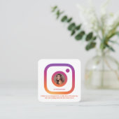 InstagramスタイルホワイトトレンディーソーシャルメディアQRコード スクエア名刺 (スタンド正面)
