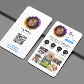 Instagramスタイルホワイトトレンディーフォト名刺 名刺