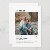 Instagramスタイルミニマルカスタムリスト写真 セーブザデート (正面/裏面)