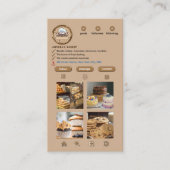 Instagramスタイルモダンベーカリー写真の追加ブラウン 名刺 (正面)