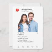 Instagramスタイル中国のウェディング日付の保存 招待状 (正面)