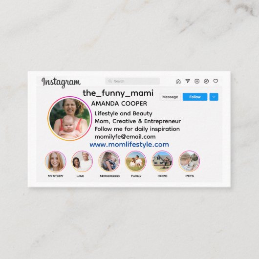 Instagramスタイル 名刺 (正面)