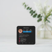 Instagramソーシャルメディアのプロフィール写真とQRコード スクエア名刺 (スタンド正面)